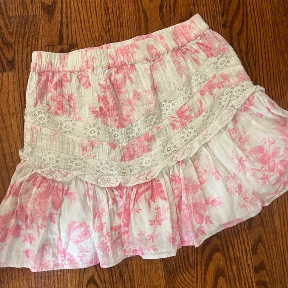 loveShackFancy, pink and white ruffle mini skirt - Picture 2 of 3
